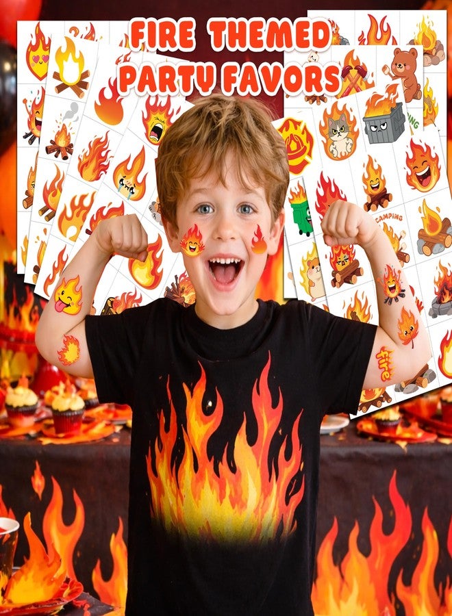 91TATTOOS 96 PCS Funny Fire Flame Pre-Cut Temporary Tattoos for Kids - Image 2