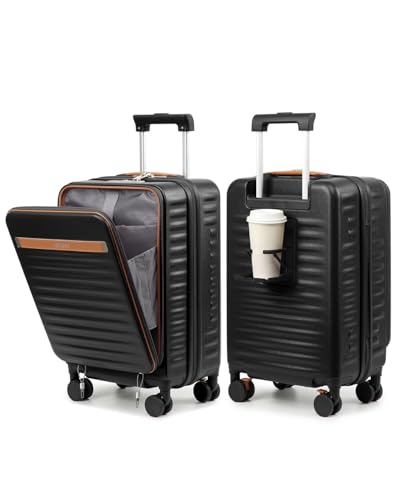 Joyway Carry on Luggage Airline Approved with Front Compartment and Cup Holder, 20 Inch Hard Shell Carry-on Suitcase with Spinner Wheels and TSA Lock for Women Men - Image 1