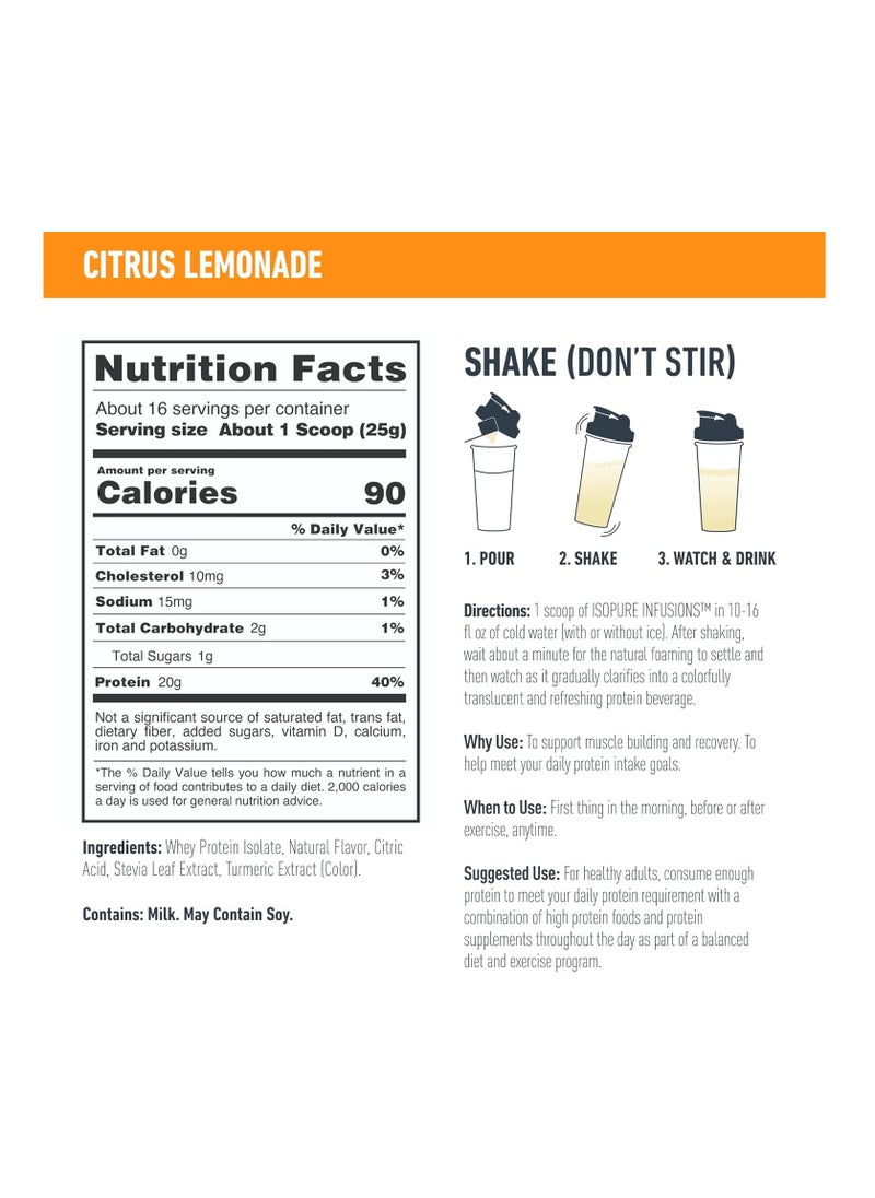 Isopure Infusions Protein Powder Citrus Lemonade 16 Servings 400 g - pzsku/Z5CCD32BC65B9AF65DEEFZ/45/_/1707942593/1311bf55-154a-42d6-902c-a76e6372756b