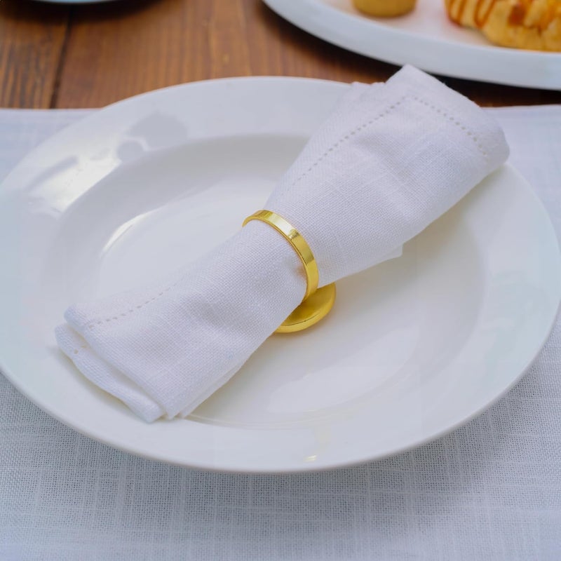 Rustique Linens 100 Cotton Napkins Hem Stitched Edge Absorbent Durable Vibrant Colors Perfect for Dining Special Occasions Set of 6 Snow White 4 Colors - Image 3