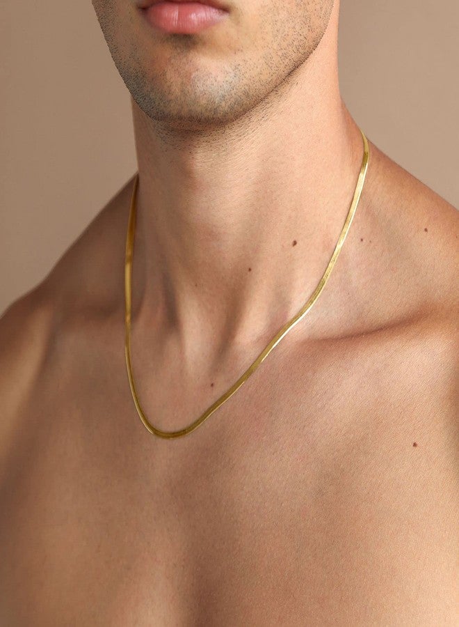 PAVOI Italian Solid 925 Sterling Silver, 22K Gold Plated Snake Chain Necklace, 3mm Italian Diamond-Cut Herringbone Necklace for Women and Men, MADE IN ITALY (18, White Gold) - Image 5