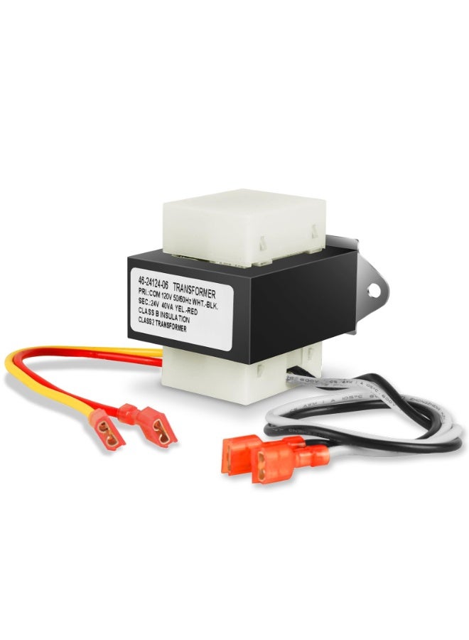 Excefore 46-24124-06 HVAC Transformer 40 Va, Control Transformer, Channel 2 Hole Mount Model Specific Furnace Transformer Leads, with 1/4 in Insulated Female Quick Connects - Image 1