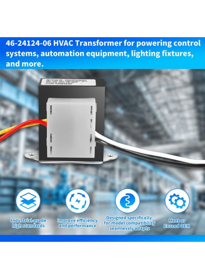 Excefore 46-24124-06 HVAC Transformer 40 Va, Control Transformer, Channel 2 Hole Mount Model Specific Furnace Transformer Leads, with 1/4 in Insulated Female Quick Connects - Image 3
