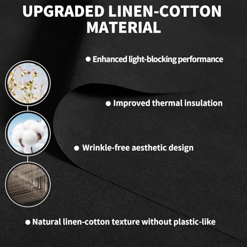 BKSAI 100 Upgraded Blackout Curtains for Bedroom RodFree HookLoop Portable Blackout Shades for Travel Black Out Window Cover No Drill Cuttable for Bedroom Nursery Media RoomBlack57 79in - Image 3