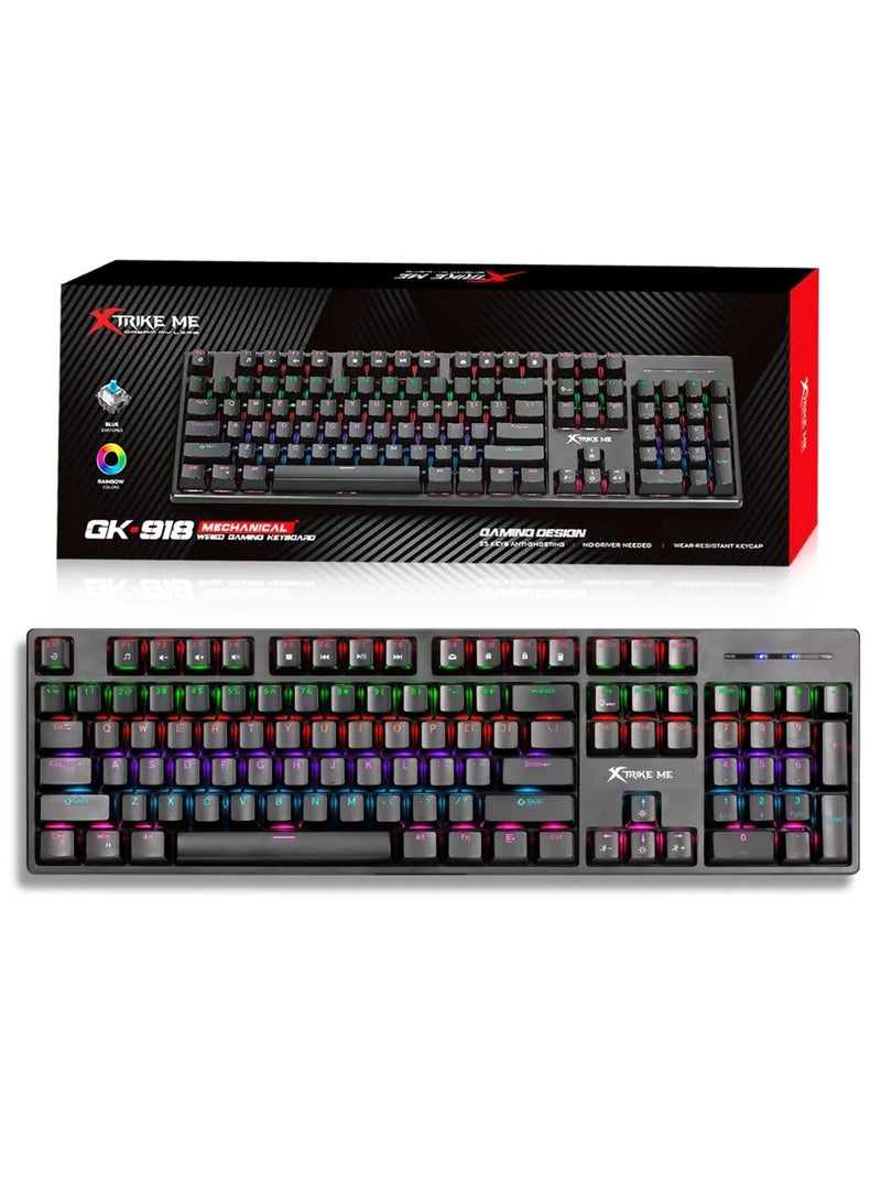 XTRIKE ME GK-918 Wired Mechanical Gaming Keyboard With LED Backlighting - Image 1