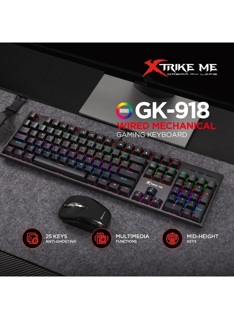 XTRIKE ME GK-918 Wired Mechanical Gaming Keyboard With LED Backlighting - Image 5