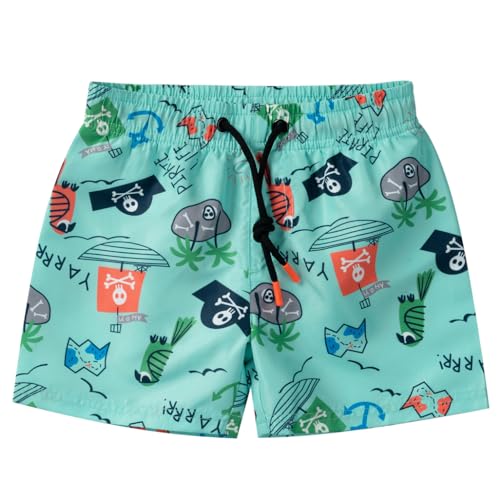 HDOBHIO Toddler and Baby Boys' 3-Piece Swimsuit Trunk Rashguard Set Sun Hat Swimwear Bathing Suit Sunsuit Swim Shirt Set Pirate Ship 18-24 Months - Image 3