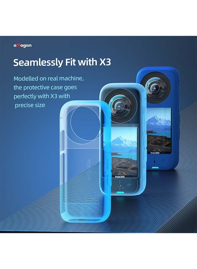 aMagisn aMagisn Premium Silicone Body Case and Lens Sleeve for Insta360 X3 - Essential Protection Accessories for Insta360 X3 360-Degree Action Camera (Body Case + Lens Sleeve)  - Image 4