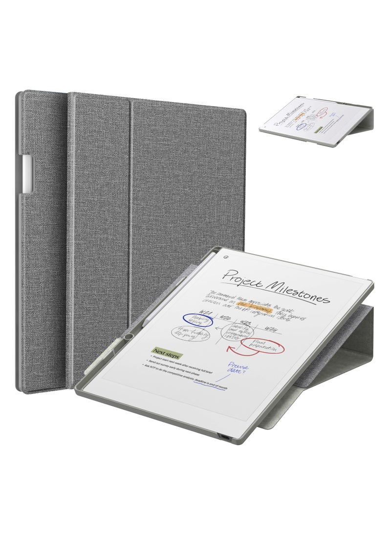 My Choice Remarkable Paper Pro 11.8”, Slim Hard Back Shell Protective Auto Sleep/Wake Book Folio Cover with Pen Holder for Remarkable Paper Pro Tablet 2024 Released, Grey - Image 1