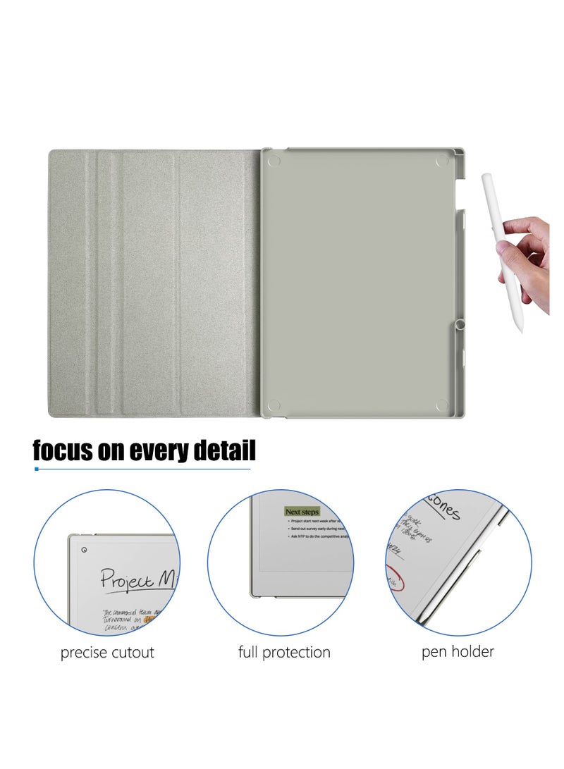 My Choice Remarkable Paper Pro 11.8”, Slim Hard Back Shell Protective Auto Sleep/Wake Book Folio Cover with Pen Holder for Remarkable Paper Pro Tablet 2024 Released, Grey - Image 3