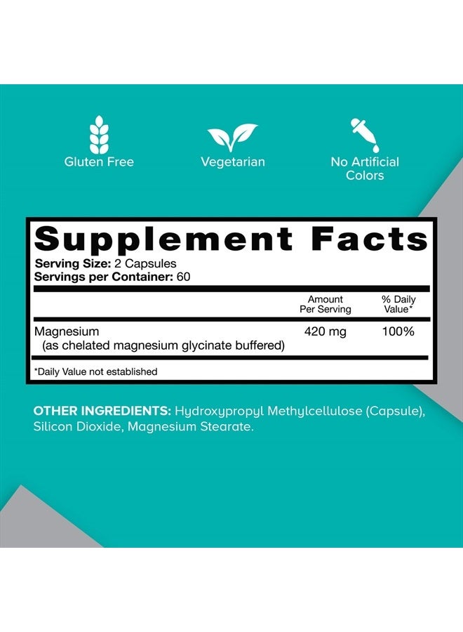 Qunol Magnesium Glycinate Capsules 420mg, High Absorption Magnesium Supplement, Extra Strength, Bone and Muscle Health Supplement, 120 Count - Image 4