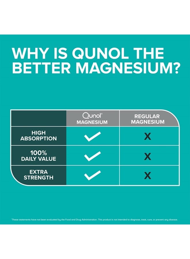 Qunol Magnesium Glycinate Capsules 420mg, High Absorption Magnesium Supplement, Extra Strength, Bone and Muscle Health Supplement, 120 Count - Image 3
