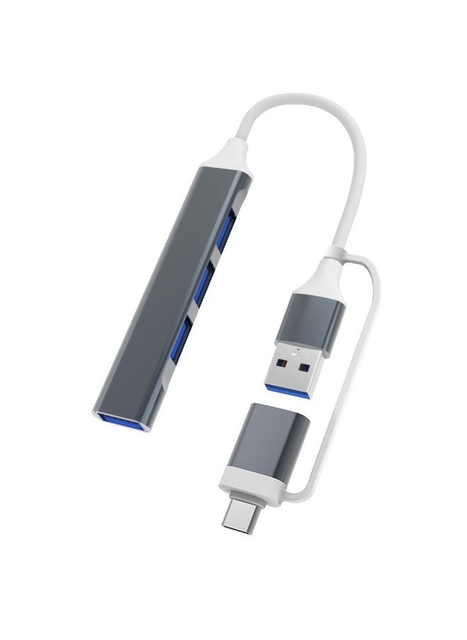 Generic Two-in-one USB Extender HUB HUB Multi-function Expansion Dock Computer Splitter USB3.0 Docking Station-Number Of Interfaces:Two-in-one USB Expansion Dock Gray USB3.0  - Image 1