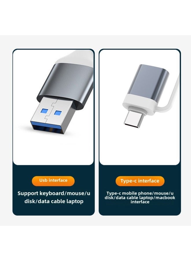 Generic Two-in-one USB Extender HUB HUB Multi-function Expansion Dock Computer Splitter USB3.0 Docking Station-Number Of Interfaces:Two-in-one USB Expansion Dock Gray USB3.0  - Image 4