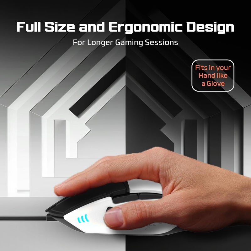 EvoFox Phantom 2 Programmable Gaming Mouse, 8 Programmable Buttons | High Performance 1000Hz Polling Rate | Ultra-Responsive 7000 FPS | 12800 DPI | RGB Lights with Music sync Mode,Windows Software - Image 5