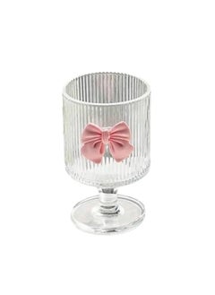 Spaceshoop Cute Bowknot Glass Cup Aesthetic For Ice Hot Coffee Juice Champagne Whiskey Vintage Drinking Glasses Clear Ice Cream Dessert Cup (1)  - Image 1