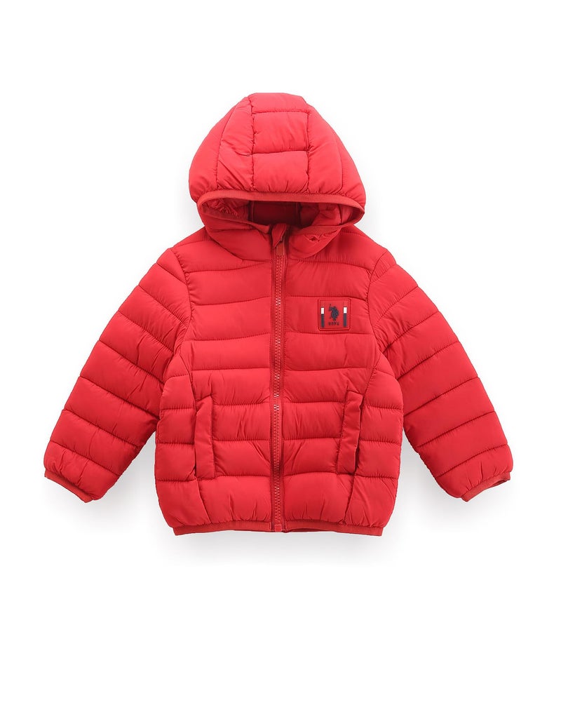 U.S. Polo Assn. Kids Regular fit Nylon Hooded Jackets (UKJCK0162_Red_12M) - Image 5
