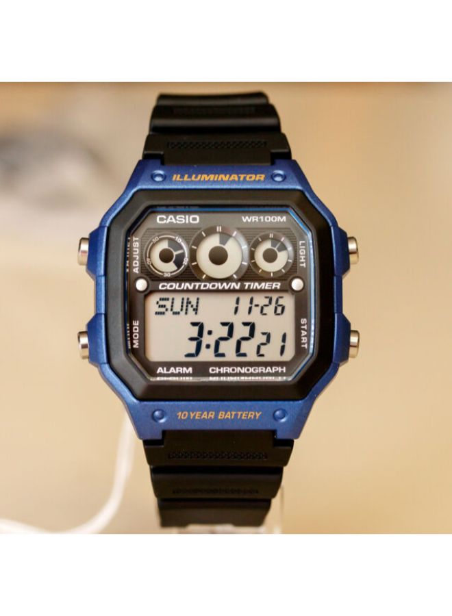 CASIO Men Water Resistant Digital Watch AE-1300WH-2A - 45 mm - Black - Image 2