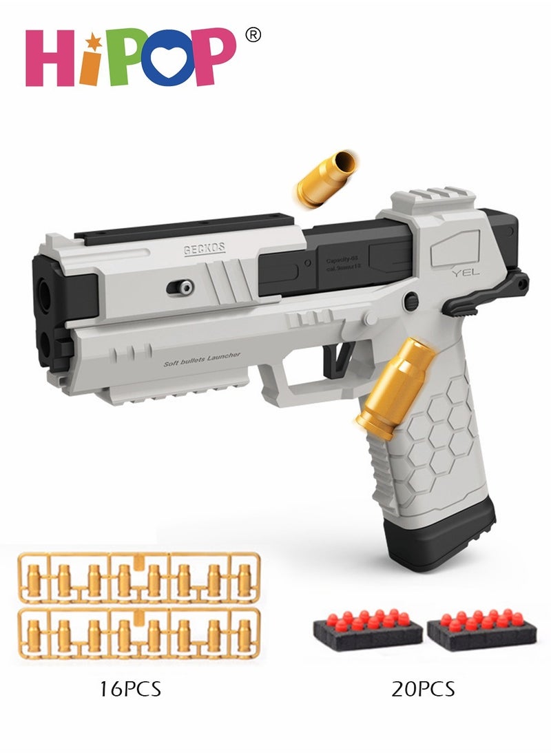 HIPOP - Kids Toy Gun Soft Bullet Gun,With Shell Ejection,EVA Safety Bullet Core,Pull Back Action,Pistol Toys For Kids - Image 1