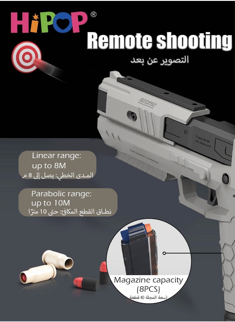 HIPOP - Kids Toy Gun Soft Bullet Gun,With Shell Ejection,EVA Safety Bullet Core,Pull Back Action,Pistol Toys For Kids - Image 1