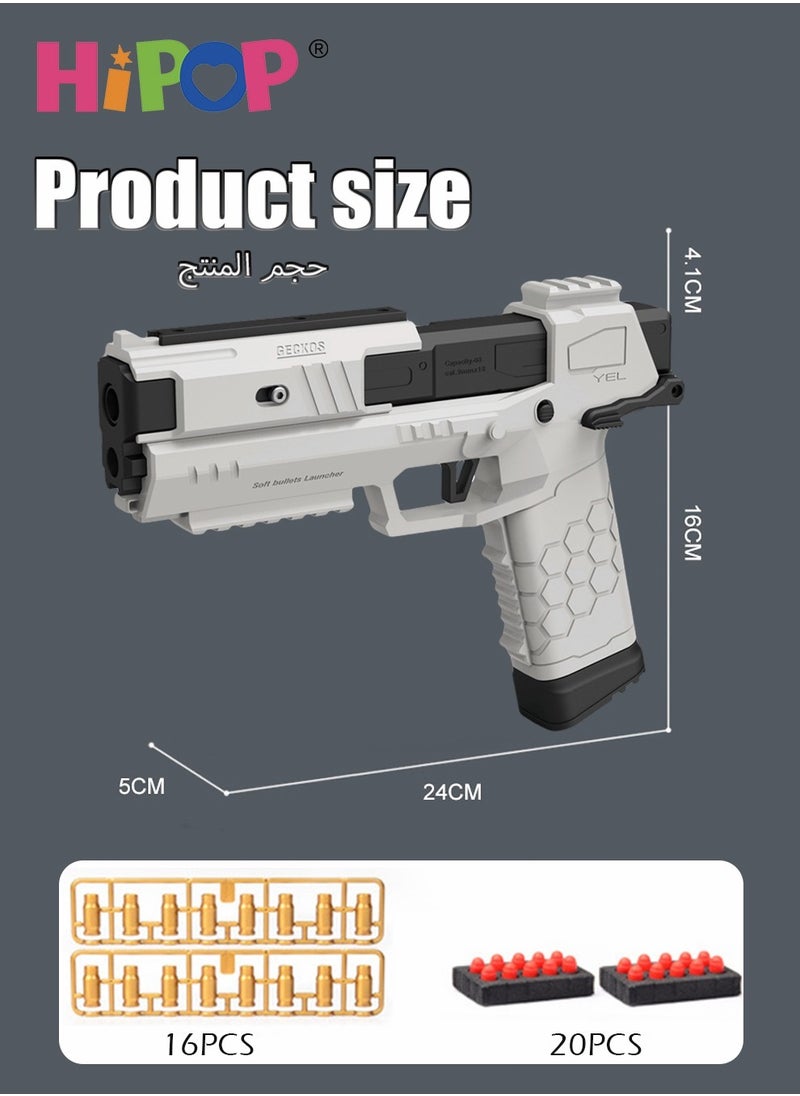 HIPOP - Kids Toy Gun Soft Bullet Gun,With Shell Ejection,EVA Safety Bullet Core,Pull Back Action,Pistol Toys For Kids - Image 1