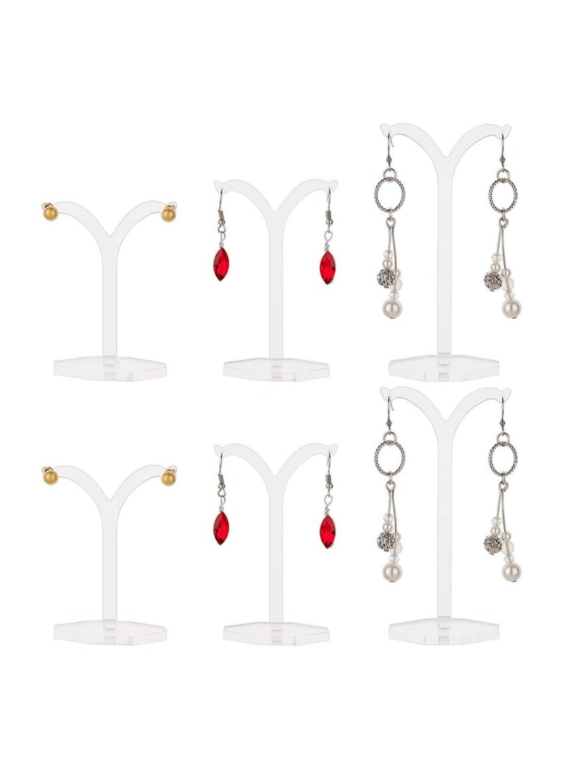 TPGP 6 Pcs Y-Shaped Acrylic Earring Display Stands 3 Size Clear Earring Display Holder Jewelry Earrings Organizer Rack for Earrings, Ear Studs Jewelry Displays for Show, Home, Retail Shop - Image 1