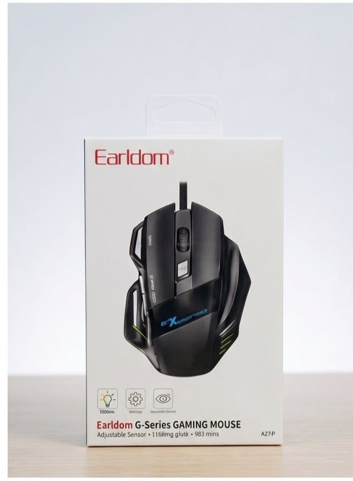 Earldom ET-KM11 Gaming Mouse, 7-Key RGB Wired Mouse, 3200 DPI Optical Sensor, Ergonomic Design, USB Gaming Mouse for PC & Laptop - Image 1
