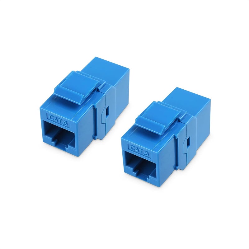 CableMatters 2-Pack 2-Port Ethernet Wall Plate, Cat6 Wall Plate with Blue RJ45 Keystone Jack, Ethernet Jack Outlet in White - Image 5