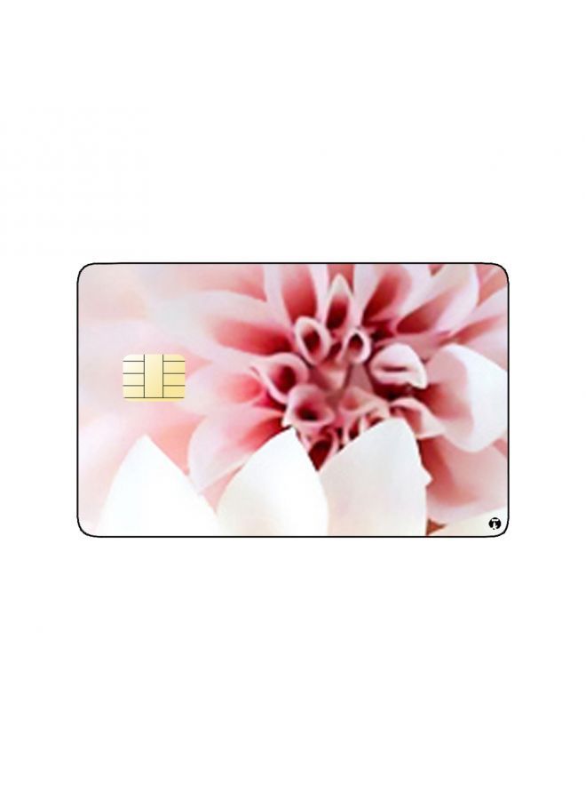 RKN PRINTED BANK CARD STICKER Beautiful White And Pink Flowers Drawing - Image 2