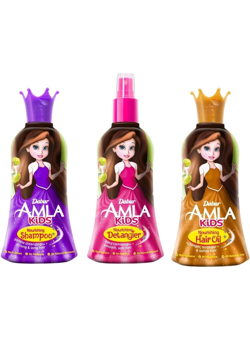 دابر أملا للأطفال مزيل تشابك الشعر + زيت شعر + شامبو (3 × 200 مل) | مستخلصات طبيعية | عناية لطيفة لشعر قوي وطويل | عبوة اقتصادية - Image 1