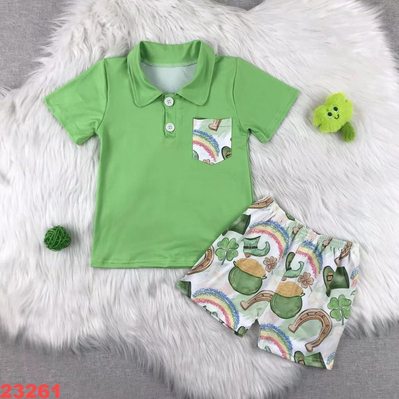 Summer Children'S Clothing Pink Bow Printing Girls Cute Sleeveless Shorts Suit - Image 5