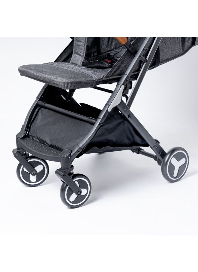 Lightweight Travel Stroller with Mosquito Mesh, Adjustable Canopy, and Trolley Handle for Easy Air Travel-Black