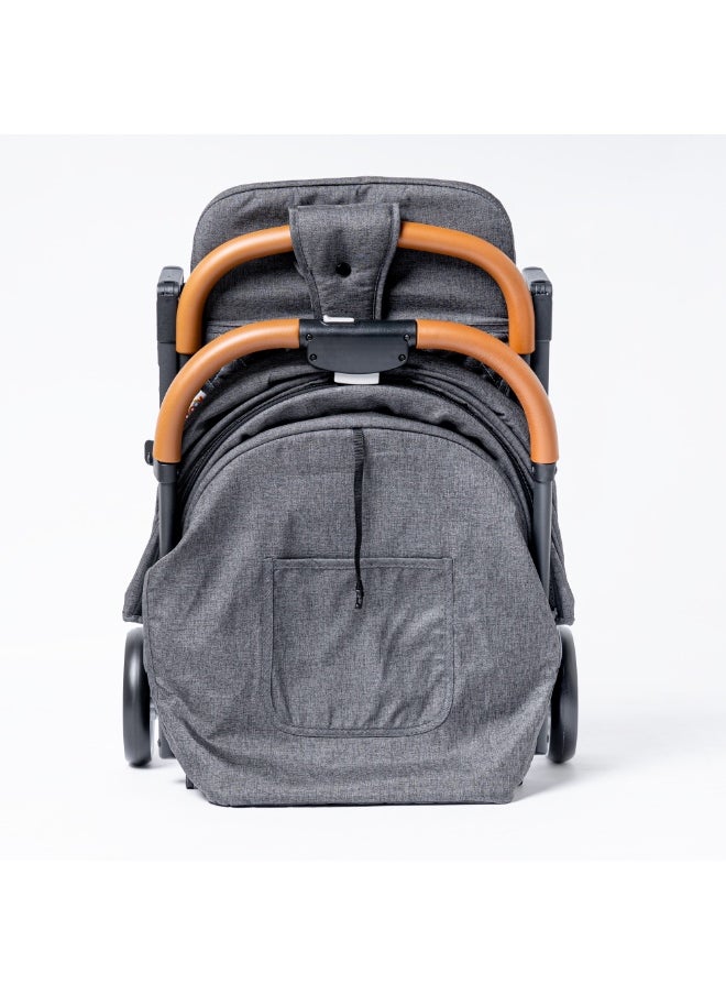 Lightweight Travel Stroller with Mosquito Mesh, Adjustable Canopy, and Trolley Handle for Easy Air Travel-Black