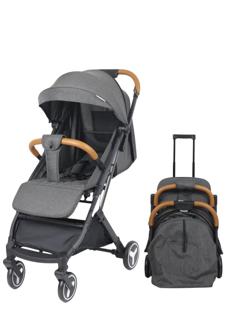molody Lightweight Travel Stroller with Mosquito Mesh, Adjustable Canopy, and Trolley Handle for Easy Air Travel-Black  - Image 3