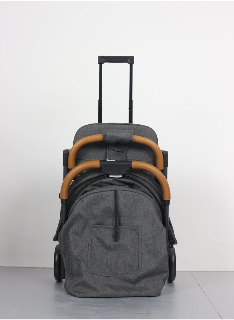 molody Lightweight Travel Stroller with Mosquito Mesh, Adjustable Canopy, and Trolley Handle for Easy Air Travel-Black  - Image 5