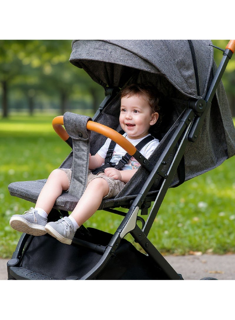 molody Lightweight Travel Stroller with Mosquito Mesh, Adjustable Canopy, and Trolley Handle for Easy Air Travel-Black - Image 3