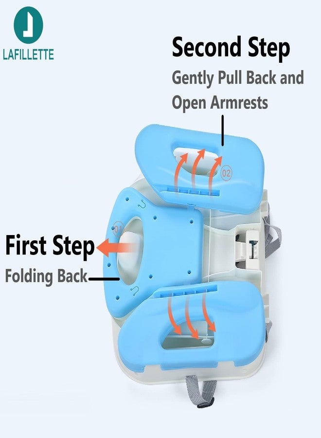 LAFILLETTE Baby Booster Feeding Chair with Removable Tray and Safety Belt for Infants and Toddlers, Folding Portable Booster Seat for Indoor/Outdoor Use (Blue) - Image 4