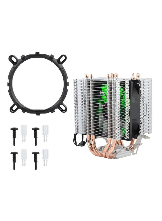 Loquat 4 Heat Pipe CPU Fan Radiator Cooler Heat Sink For Intel LGA 1155/1156/1366 (Green Light) - Image 2