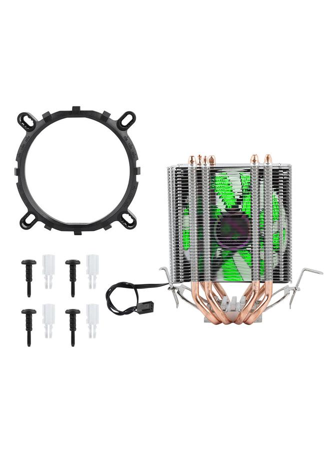 Loquat 4 Heat Pipe CPU Fan Radiator Cooler Heat Sink For Intel LGA 1155/1156/1366 (Green Light) - Image 1