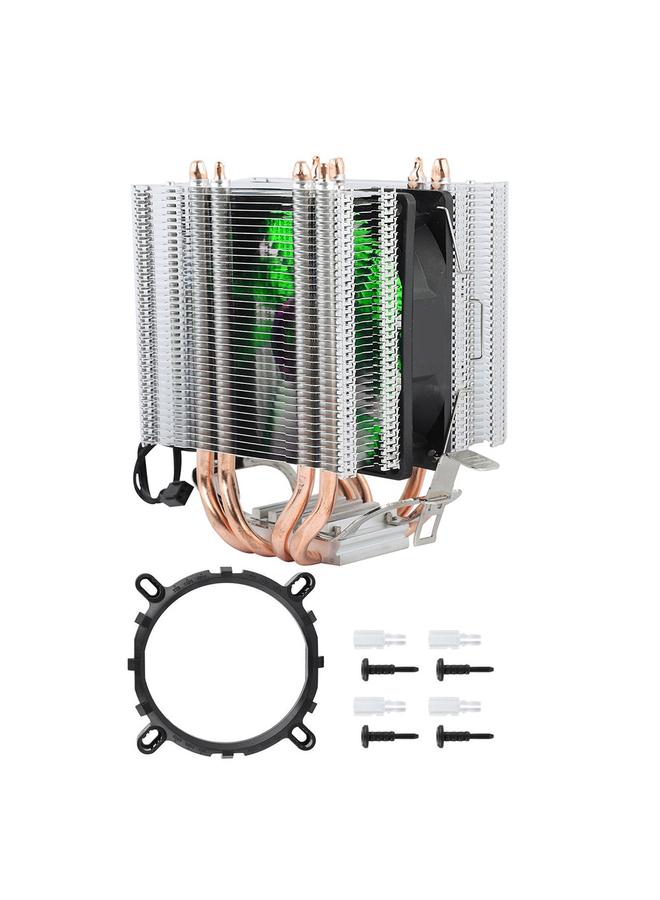 Loquat 4 Heat Pipe CPU Fan Radiator Cooler Heat Sink For Intel LGA 1155/1156/1366 (Green Light) - Image 4