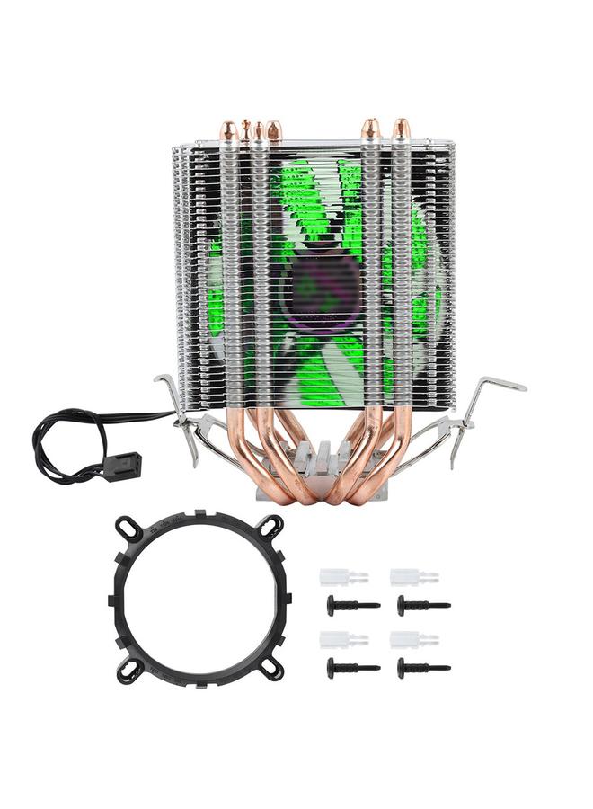 Loquat 4 Heat Pipe CPU Fan Radiator Cooler Heat Sink For Intel LGA 1155/1156/1366 (Green Light) - Image 3