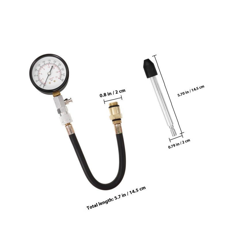 3 Pcs Engine Compression Tester Kit with Pressure Gauge and Cylinder Leak Down Tester - Image 3