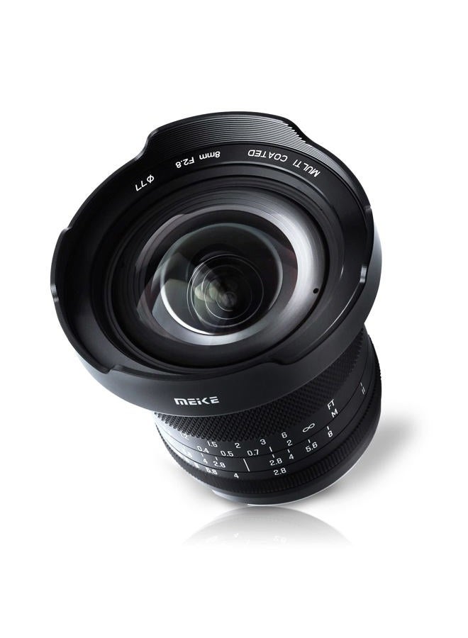 Meike 8mm F2.8 Wide Angle Zero Distortion Manual Focus Lens Compatible with Panasonic Olympus MFT M43 Mount Mirrorless Cameras GH1 GH2 GH3 GH4 GH5 GH6 - Image 4
