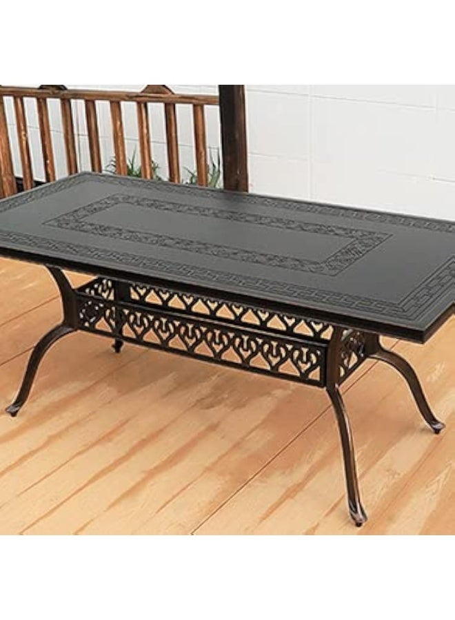 YULAN Yulan Outdoor Living Cast Aluminum Dining Table + Arm Chairs Set Patio Bar Garden Furniture Antique Table 411  - Image 3