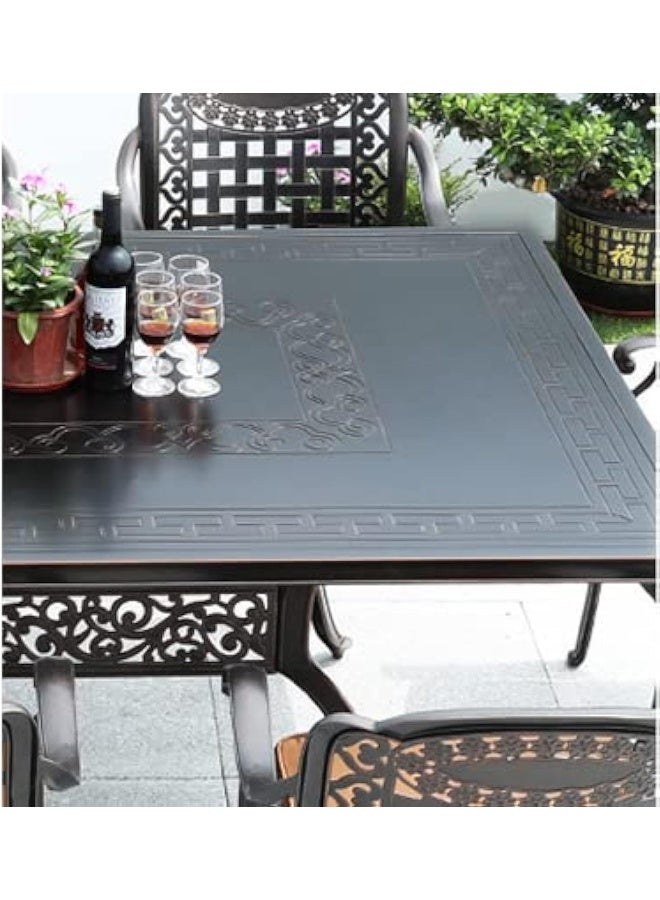 YULAN Yulan Outdoor Living Cast Aluminum Dining Table + Arm Chairs Set Patio Bar Garden Furniture Antique Table 411  - Image 4