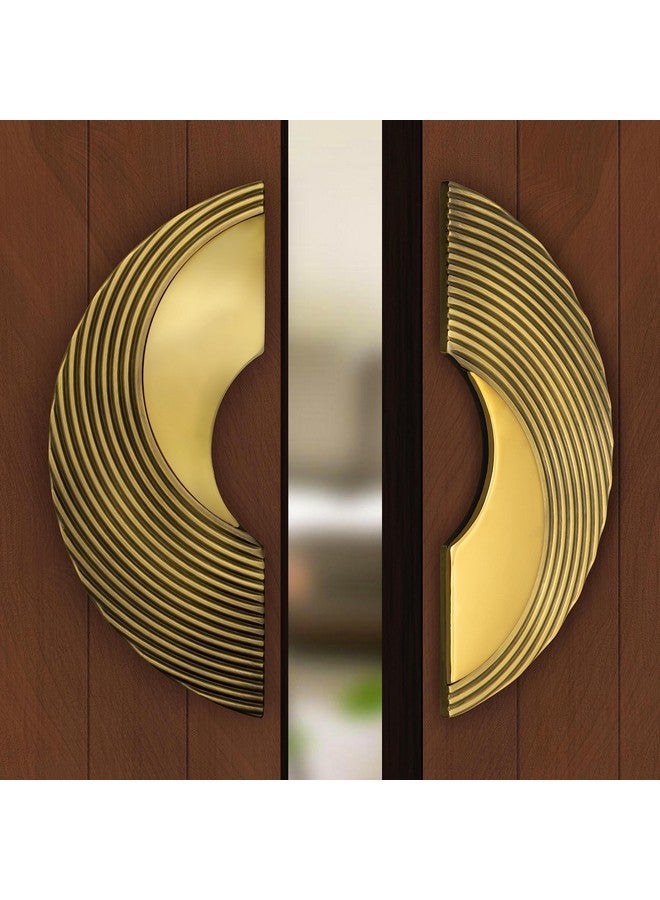 Plantex Premium Main Door Handle/8-Inches Round Shape Door Pull Handle For Main Door/Pull Push Antique Door Handle For Home/Office/Hotel-Pack Of 1(277- Brass Antique And Pvd Gold)-3 Years Warranty - Image 1