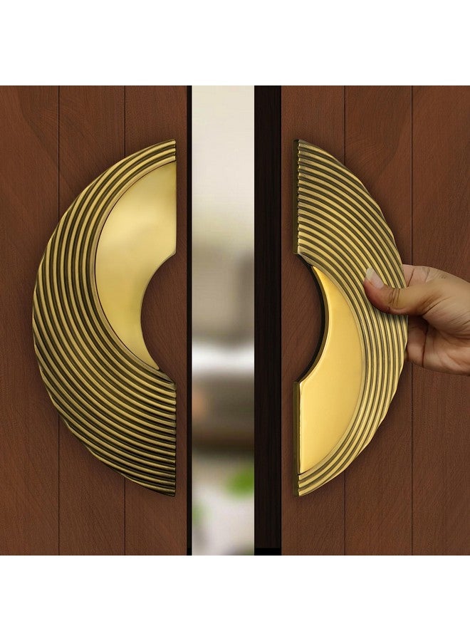 Plantex Premium Main Door Handle/8-Inches Round Shape Door Pull Handle For Main Door/Pull Push Antique Door Handle For Home/Office/Hotel-Pack Of 1(277- Brass Antique And Pvd Gold)-3 Years Warranty - Image 2