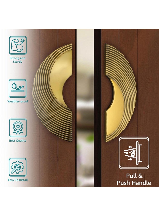 Plantex Premium Main Door Handle/8-Inches Round Shape Door Pull Handle For Main Door/Pull Push Antique Door Handle For Home/Office/Hotel-Pack Of 1(277- Brass Antique And Pvd Gold)-3 Years Warranty - Image 4