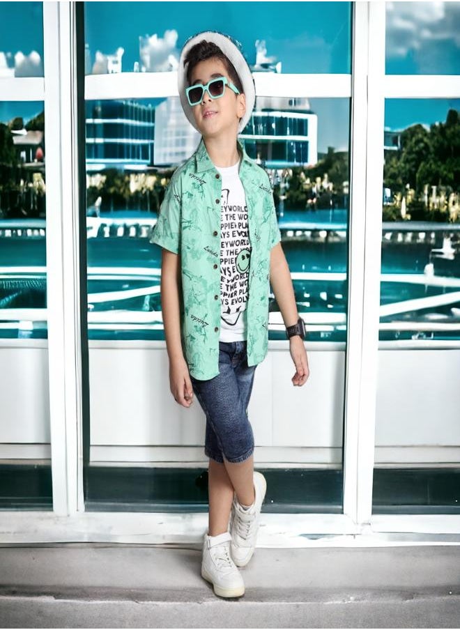 CHOiCE - Set for Boys (Button-Up Shirt with Tank Top) (6 Years Old) - 2024 Collection - Smooth Textures and Lively Hues for a Chic and Cozy Appearance, Available in 🌈 CHOICE - Image 1