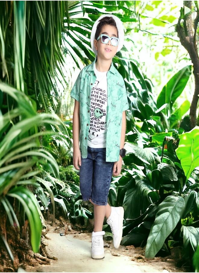 CHOiCE - Set for Boys (Button-Up Shirt with Tank Top) (6 Years Old) - 2024 Collection - Smooth Textures and Lively Hues for a Chic and Cozy Appearance, Available in 🌈 CHOICE - Image 1